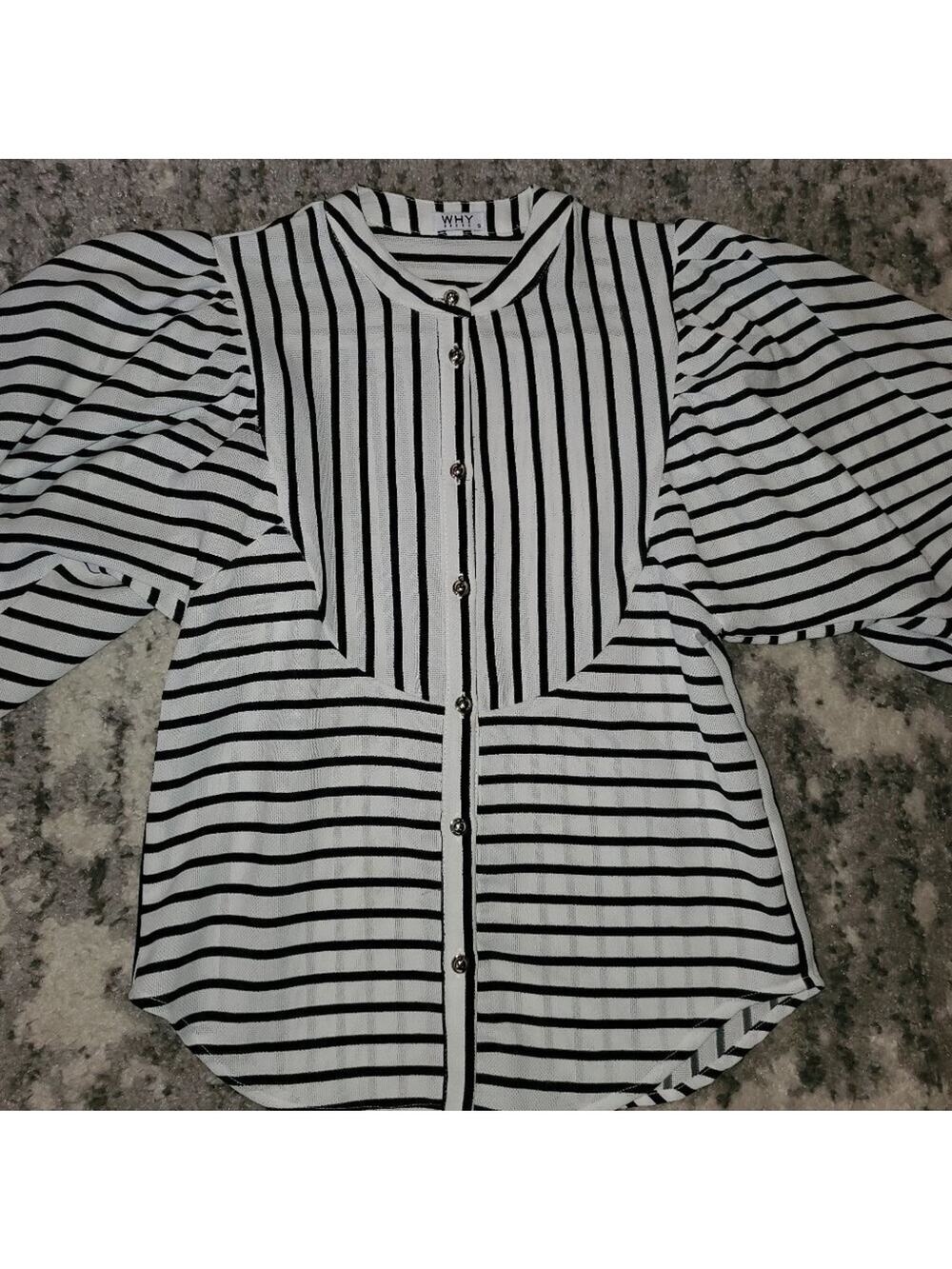 WHY Dress Top Striped white/black EUC